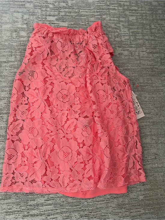 Nanette Lepore Tops - Nanette Lepore Coral Pink Floral Lace Sleeveless Top